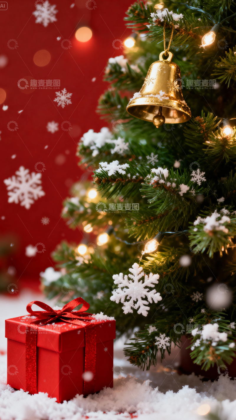 高清大图下载【趣麦麦图】 圣诞节背景_竖屏065