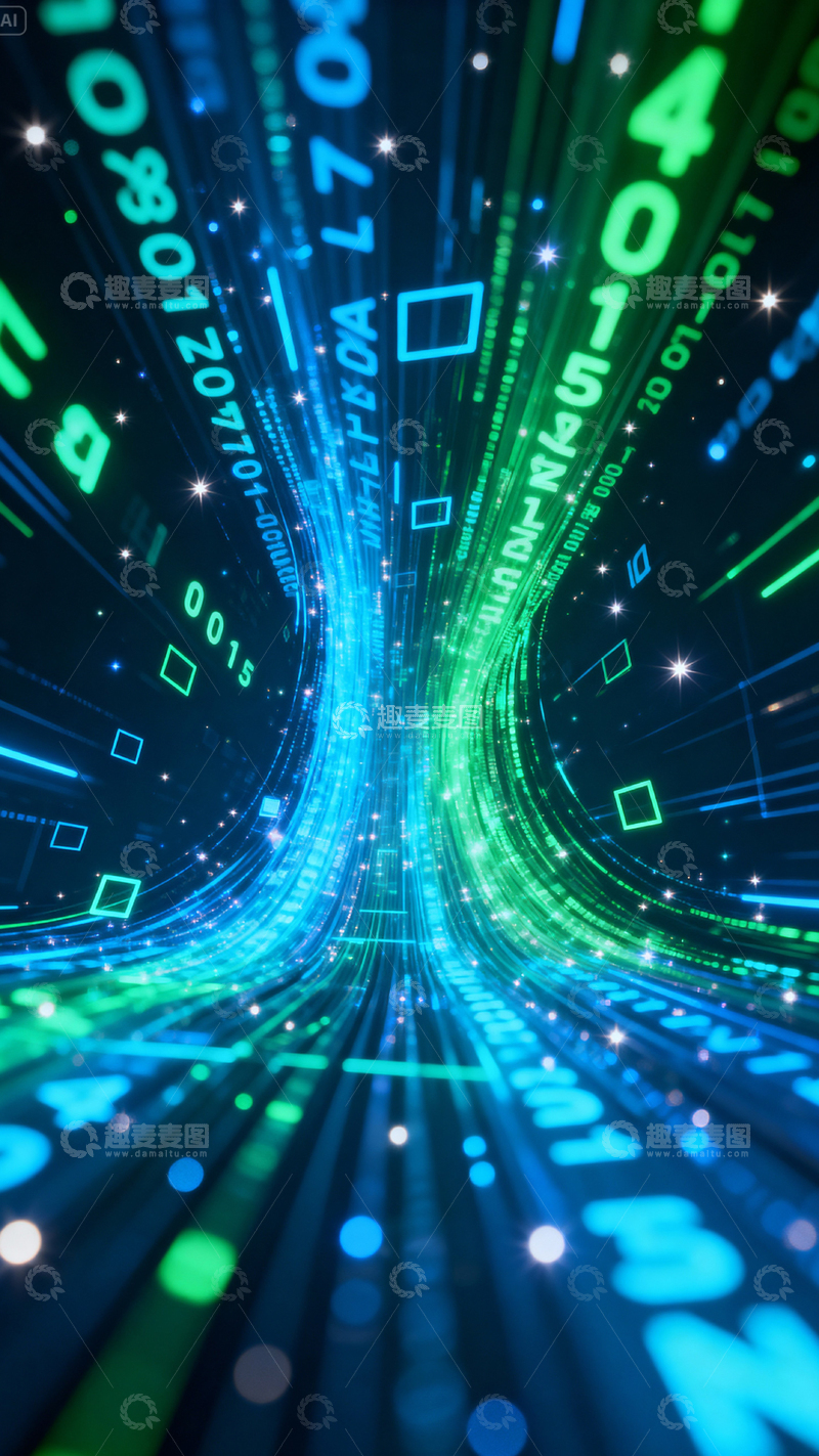 高清大图下载【趣麦麦图】科技风数据背景_竖屏016