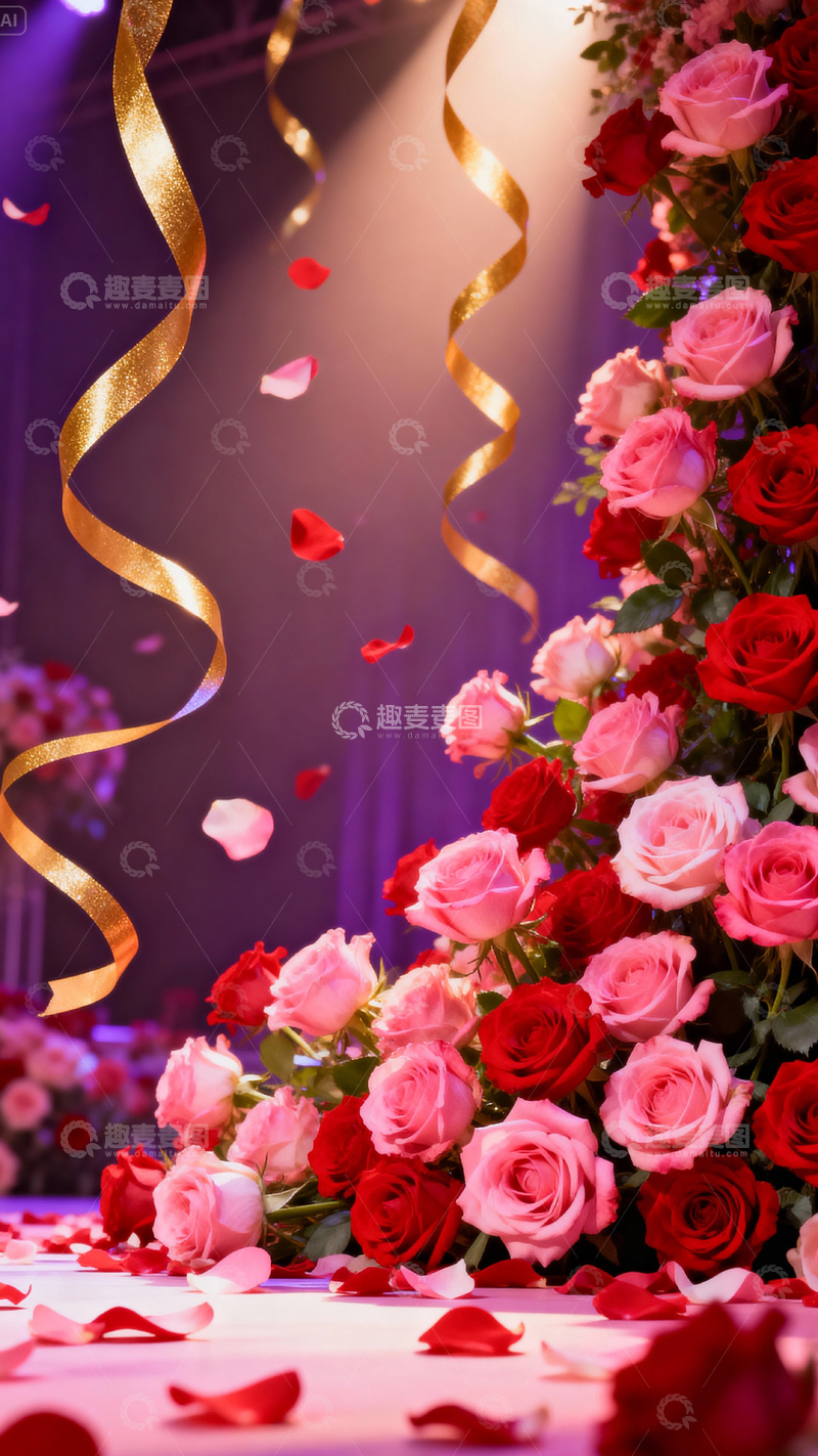 高清大图下载【趣麦麦图】 情人节婚礼浪漫背景_竖屏020