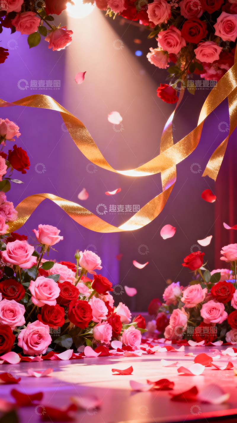 高清大图下载【趣麦麦图】 情人节婚礼浪漫背景_竖屏019