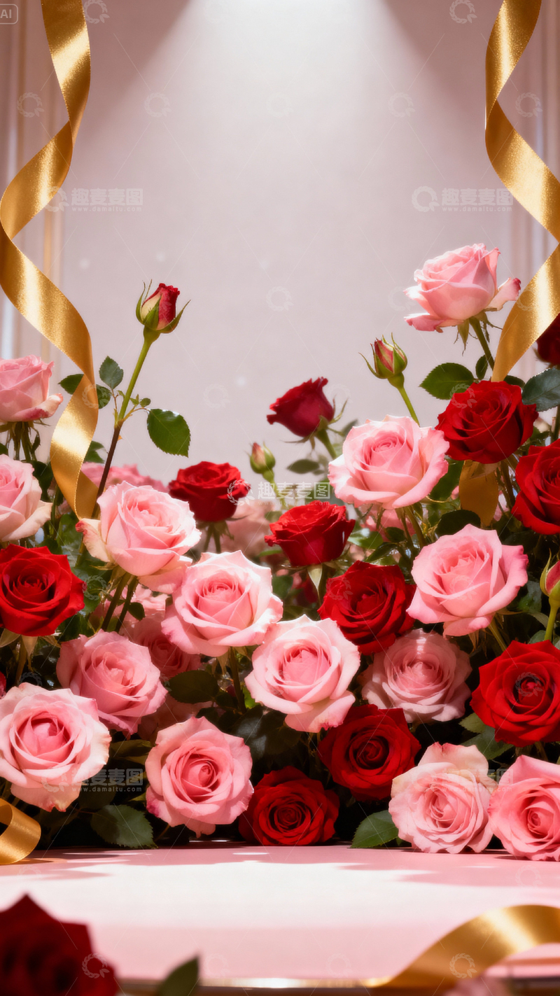 高清大图下载【趣麦麦图】 情人节婚礼浪漫背景_竖屏011