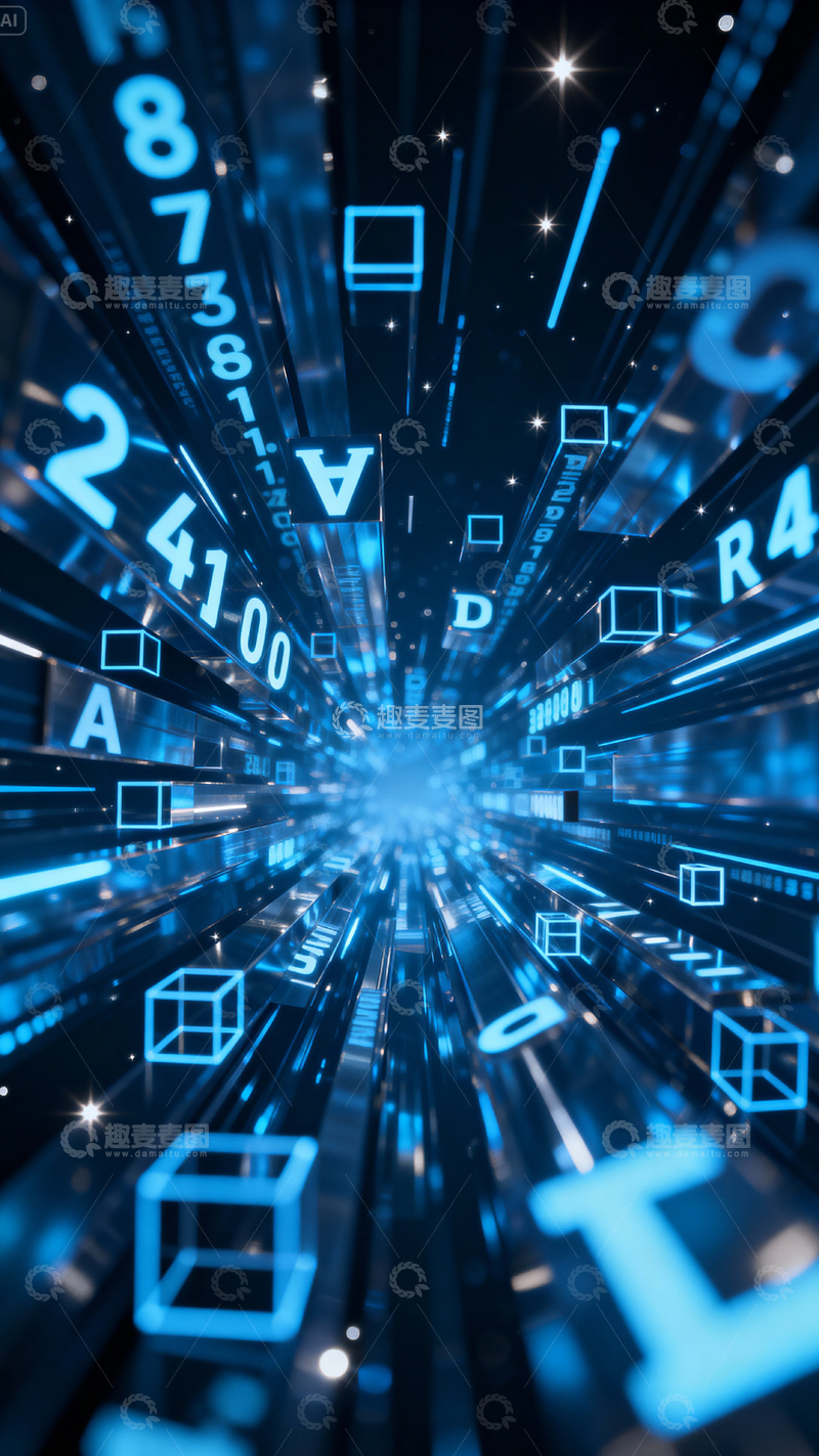高清大图下载【趣麦麦图】科技风数据背景_竖屏019