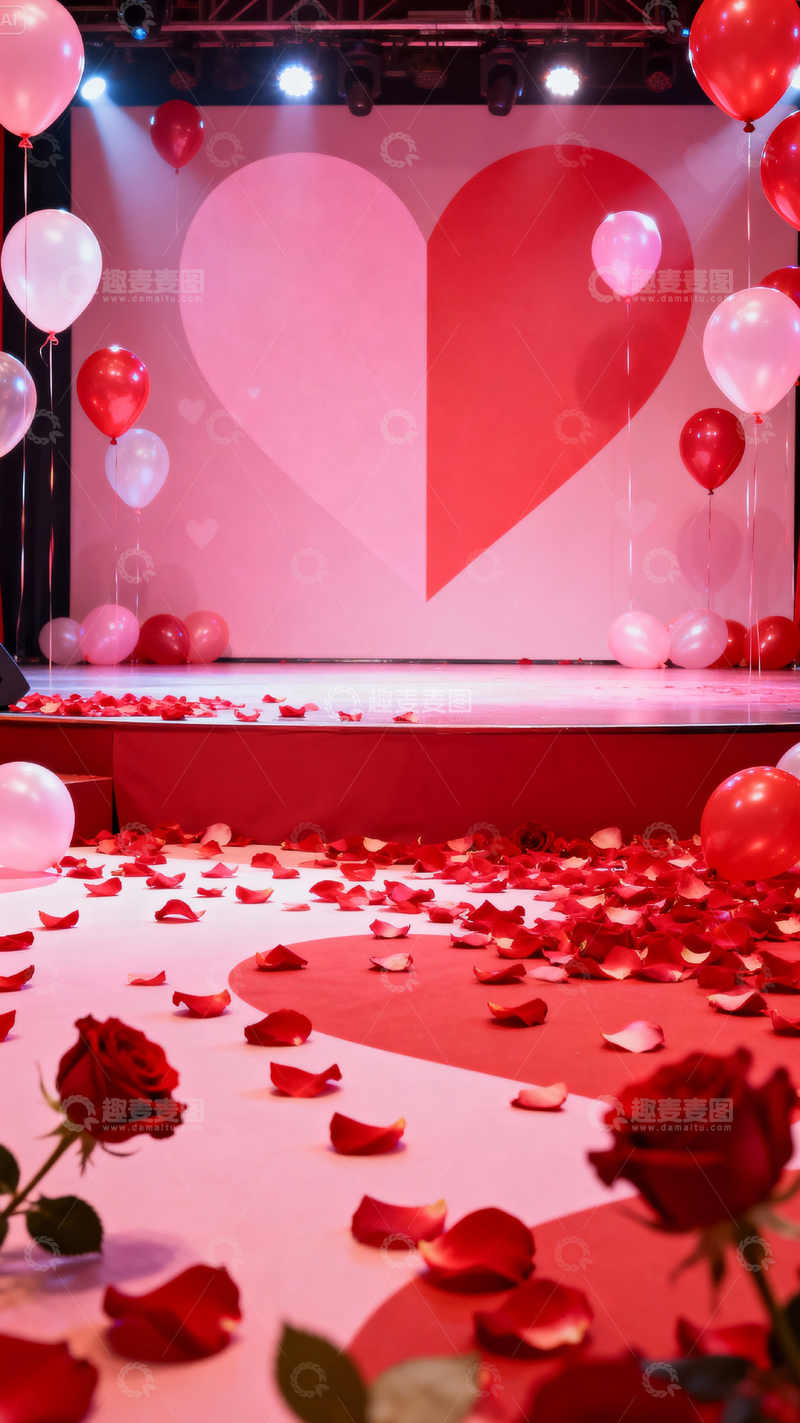 高清大图下载【趣麦麦图】 情人节婚礼浪漫背景_竖屏001