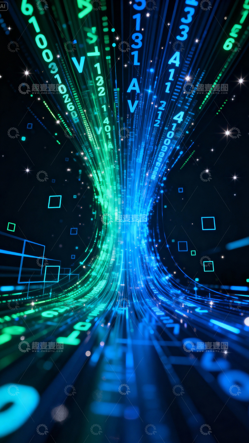 高清大图下载【趣麦麦图】科技风数据背景_竖屏009