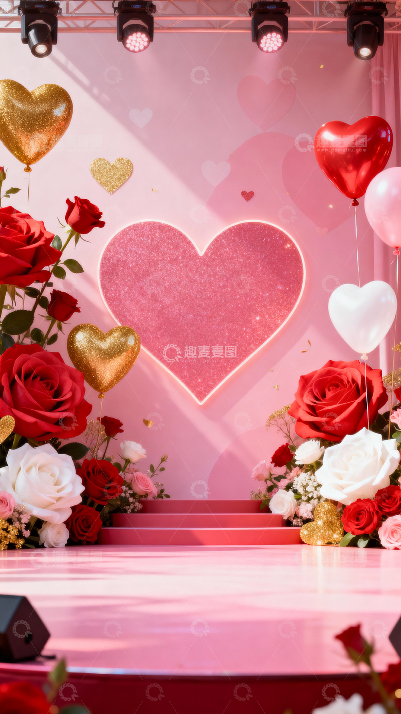 高清大图下载【趣麦麦图】 情人节婚礼浪漫背景_竖屏018