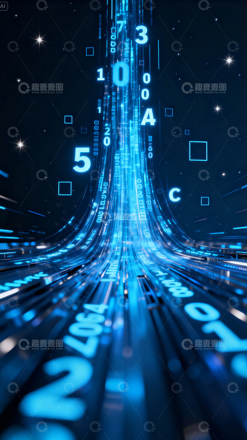 高清大图下载【趣麦麦图】科技风数据背景_竖屏008