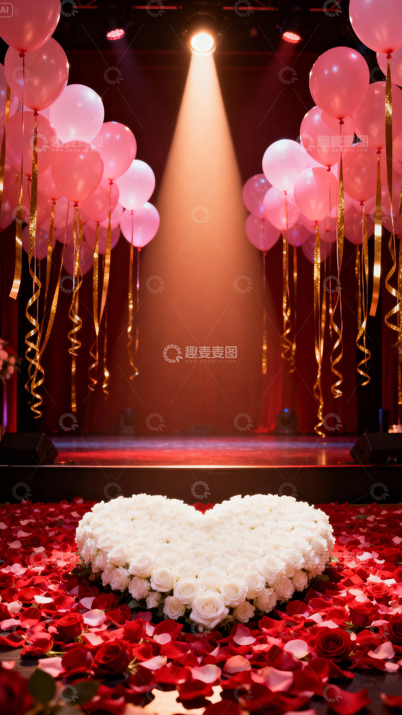 高清大图下载【趣麦麦图】 情人节婚礼浪漫背景_竖屏006