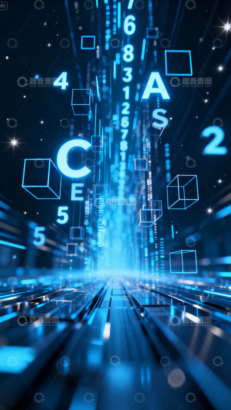 高清大图下载【趣麦麦图】科技风数据背景_竖屏010