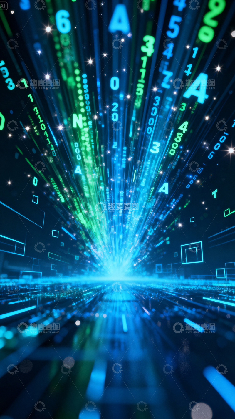 高清大图下载【趣麦麦图】科技风数据背景_竖屏020