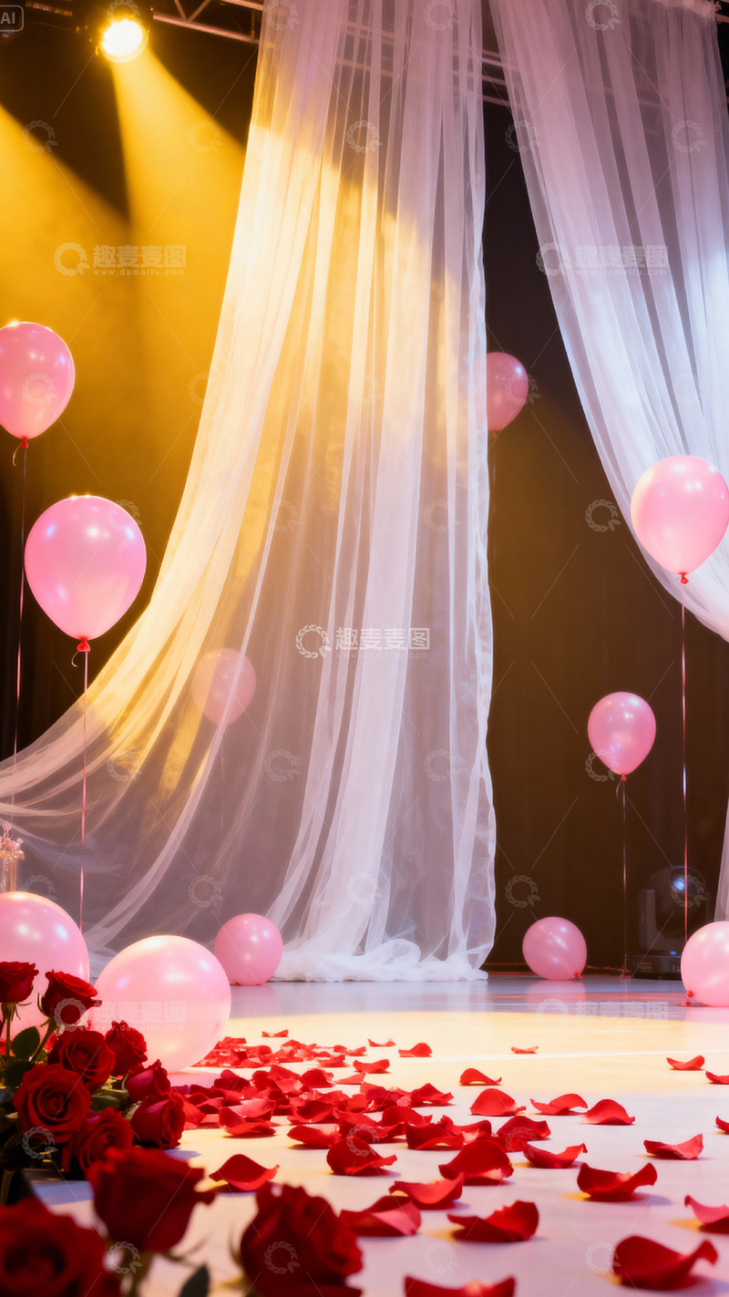 高清大图下载【趣麦麦图】 情人节婚礼浪漫背景_竖屏005