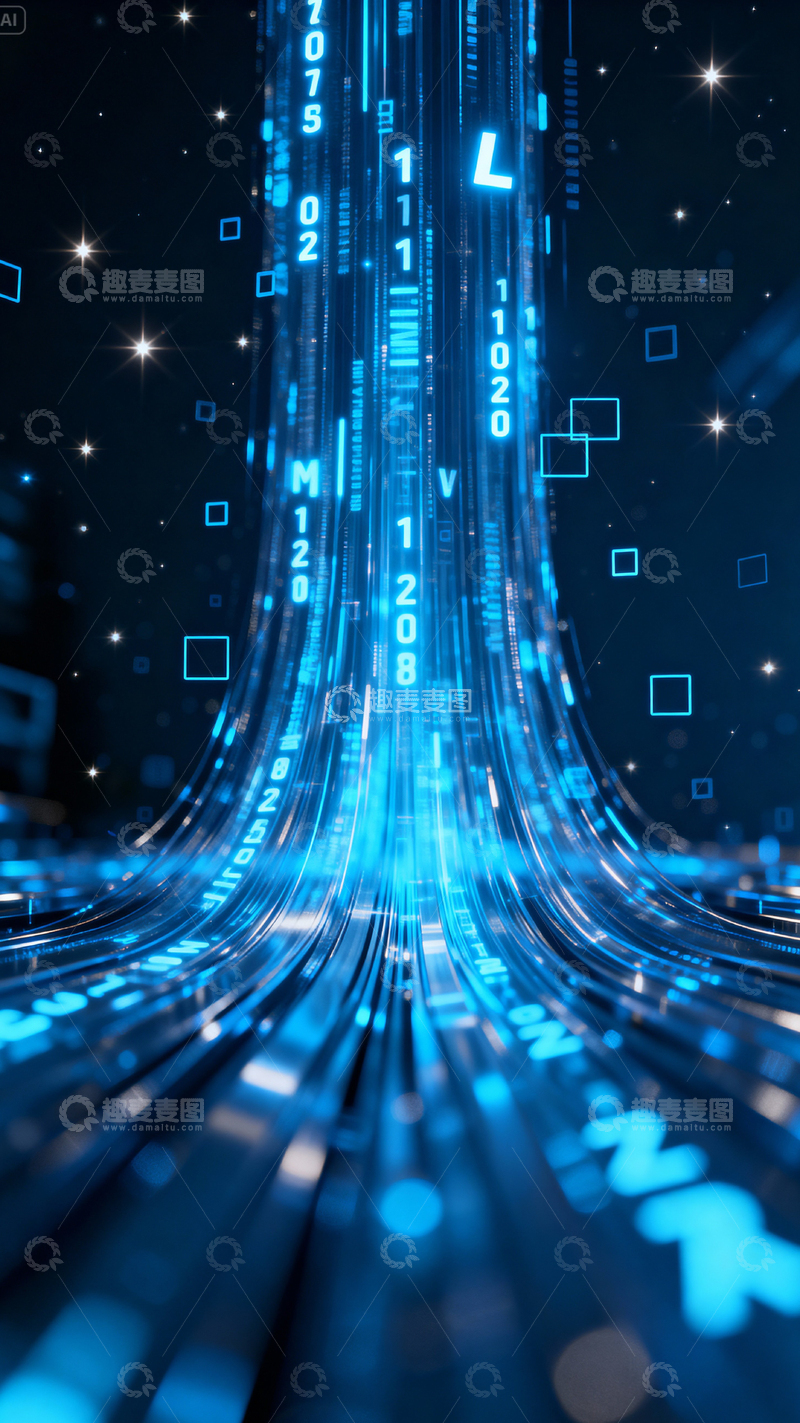 高清大图下载【趣麦麦图】科技风数据背景_竖屏015