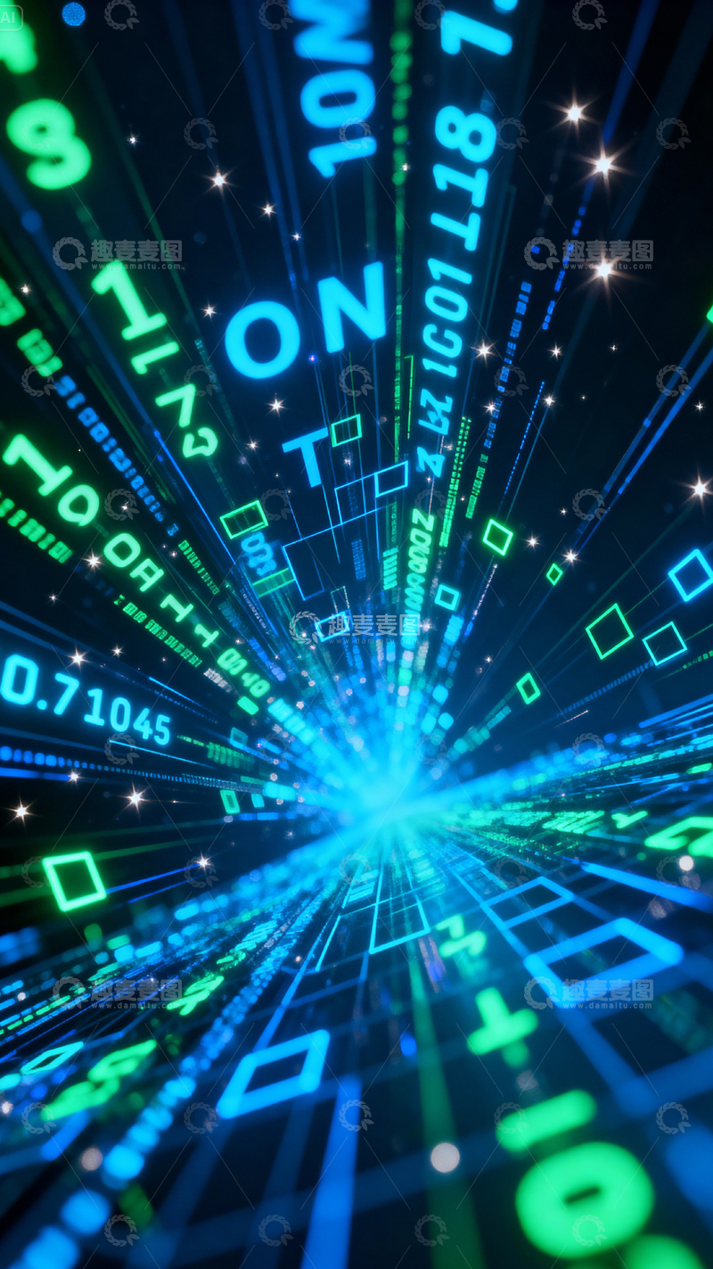 高清大图下载【趣麦麦图】科技风数据背景_竖屏013