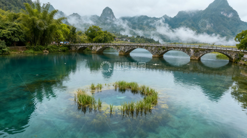 高清大图下载【趣麦麦图】山水桥景自然风光摄影