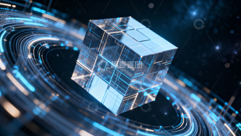 高清大图下载【趣麦麦图】科技感立方体背景002