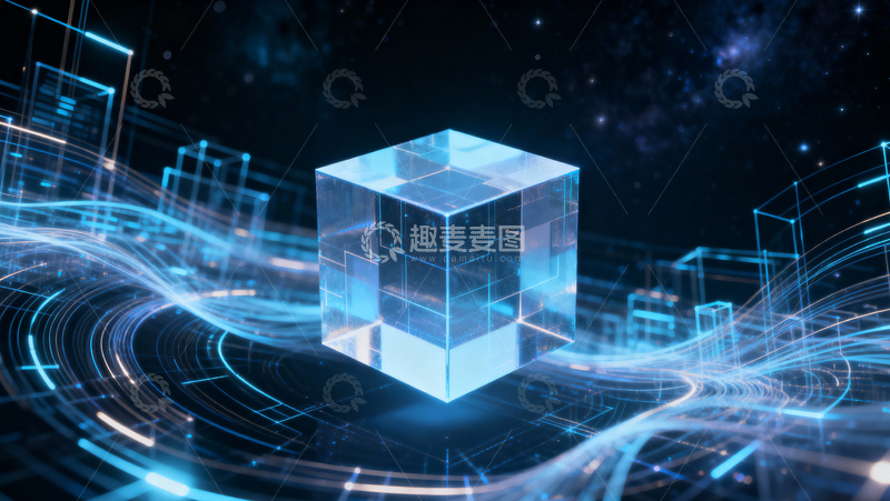 高清大图下载【趣麦麦图】科技感立方体背景010