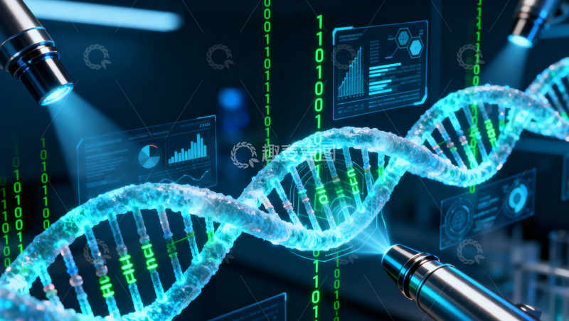 高清大图下载【趣麦麦图】科技医疗DNA背景007