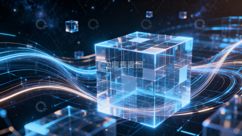 高清大图下载【趣麦麦图】科技感立方体背景004