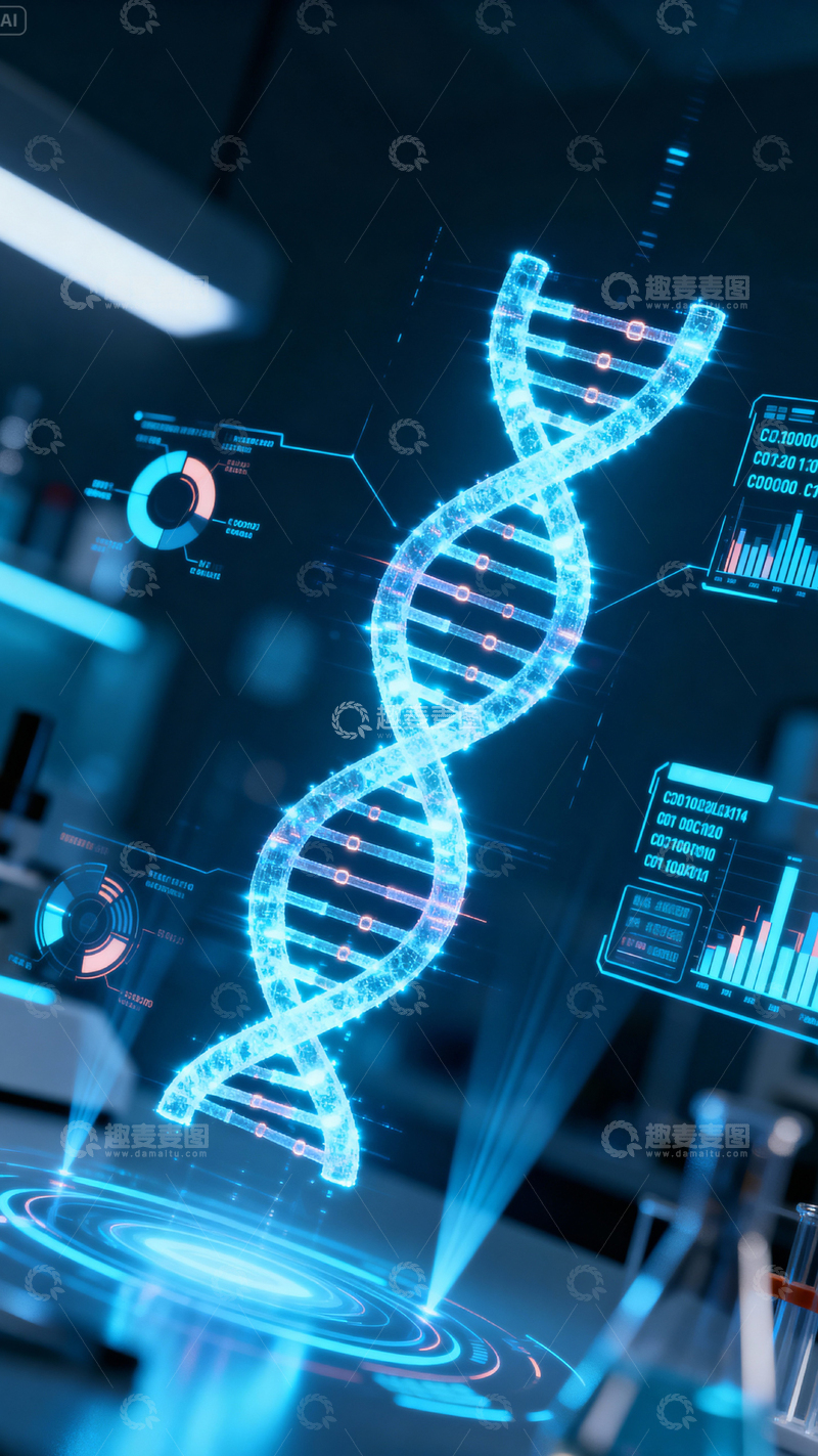 高清大图下载【趣麦麦图】科技医疗DNA背景012