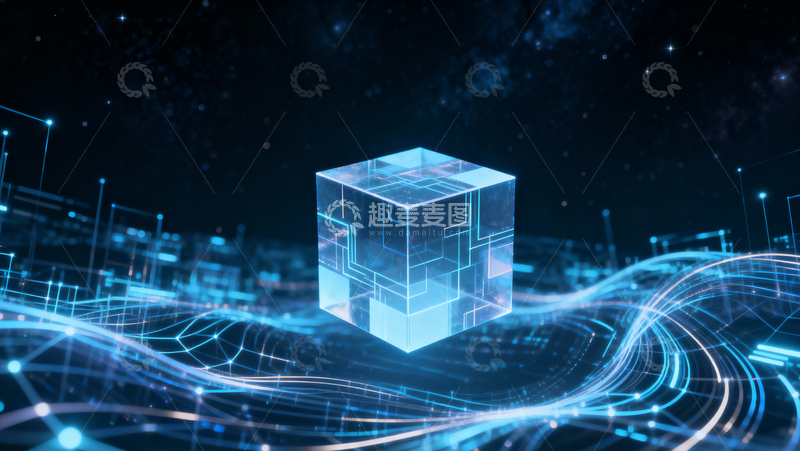 高清大图下载【趣麦麦图】科技感立方体背景006