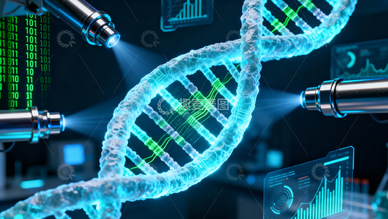 高清大图下载【趣麦麦图】科技医疗DNA背景010