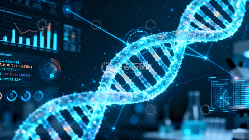 高清大图下载【趣麦麦图】科技医疗DNA背景001