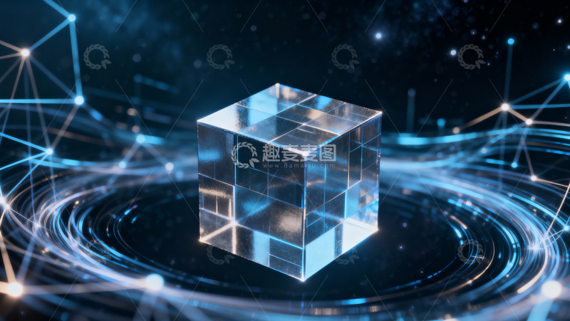高清大图下载【趣麦麦图】科技感立方体背景007