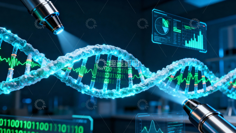 高清大图下载【趣麦麦图】科技医疗DNA背景004