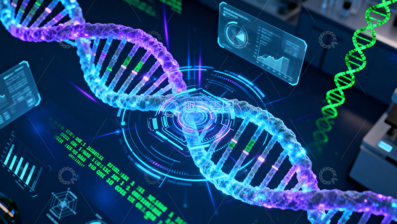 高清大图下载【趣麦麦图】科技医疗DNA背景012