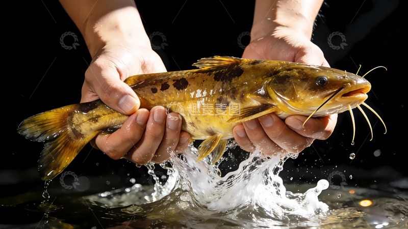 高清大图下载【趣麦麦图】一条鲜活的黄辣丁