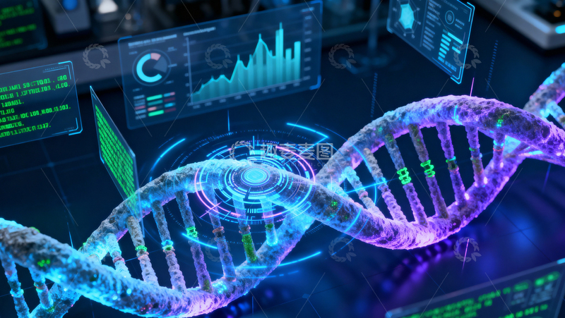 高清大图下载【趣麦麦图】科技医疗DNA背景002