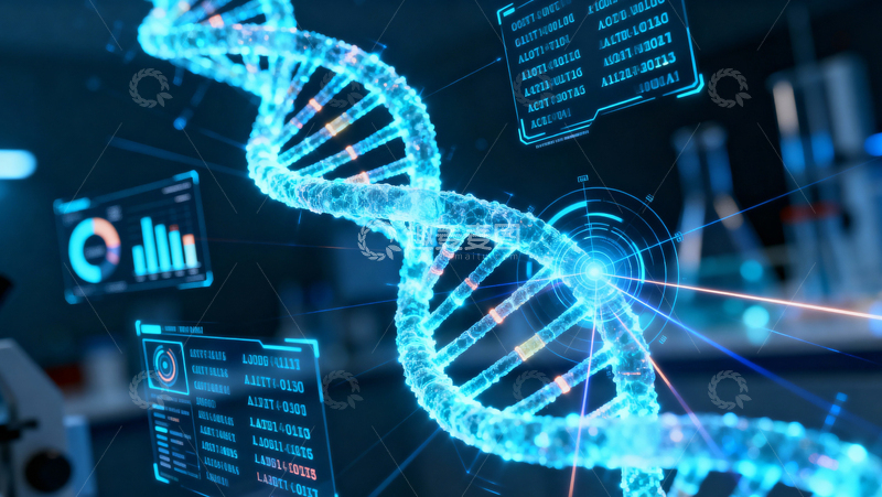 高清大图下载【趣麦麦图】科技医疗DNA背景009