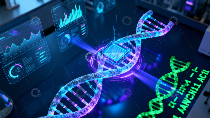 高清大图下载【趣麦麦图】科技医疗DNA背景005