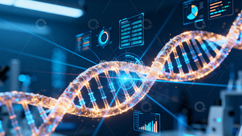 高清大图下载【趣麦麦图】科技医疗DNA背景003