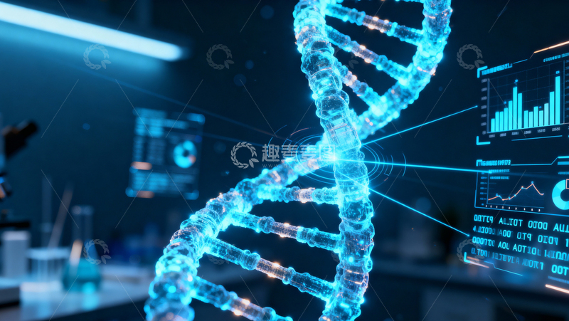 高清大图下载【趣麦麦图】科技医疗DNA背景011