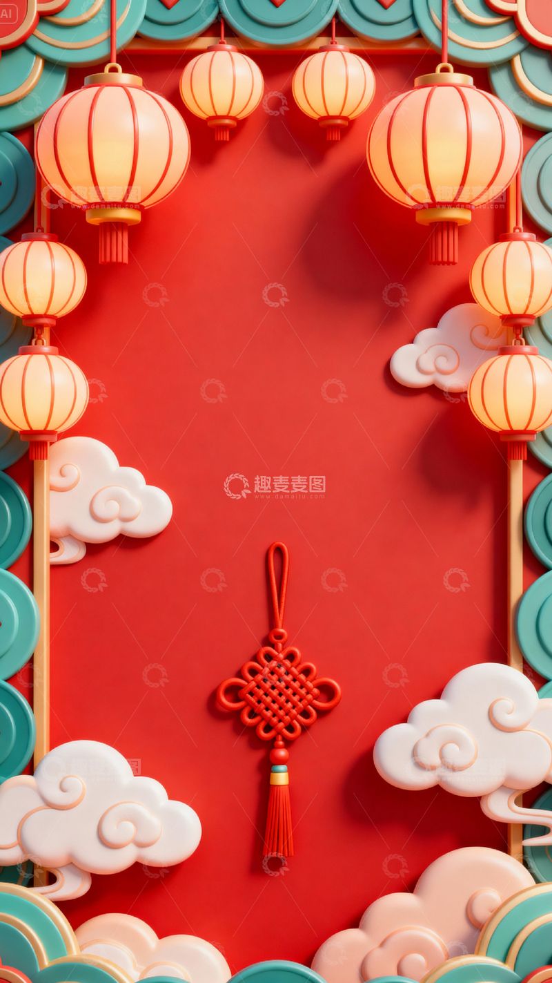 高清大图下载【趣麦麦图】新年元旦春节背景_竖屏236