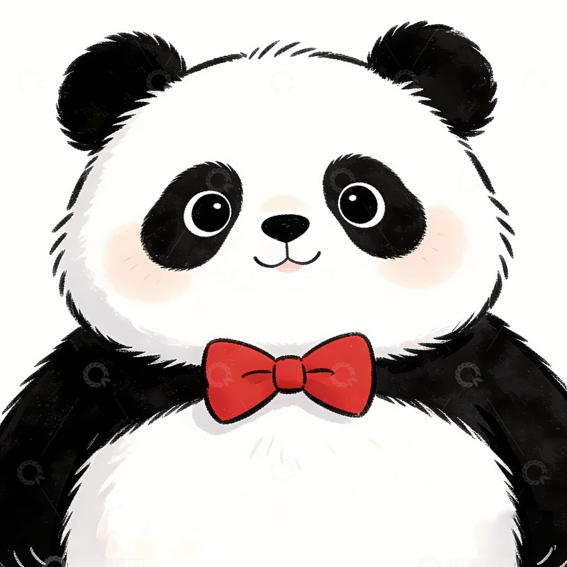 高清大图下载【趣麦麦图】带领结的大熊猫