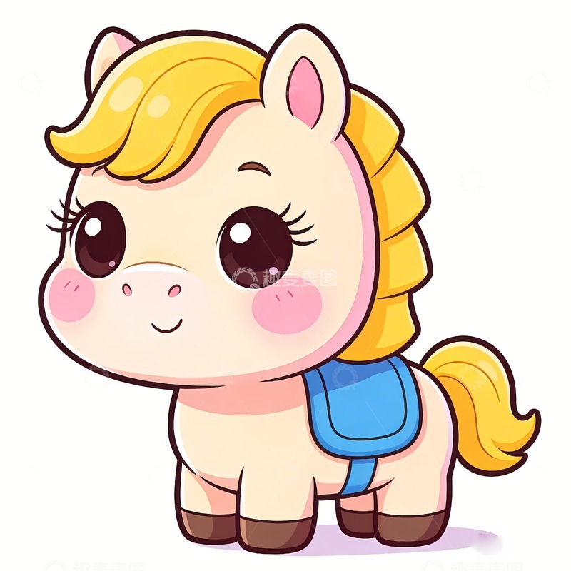 高清大图下载【趣麦麦图】一只卡通小马