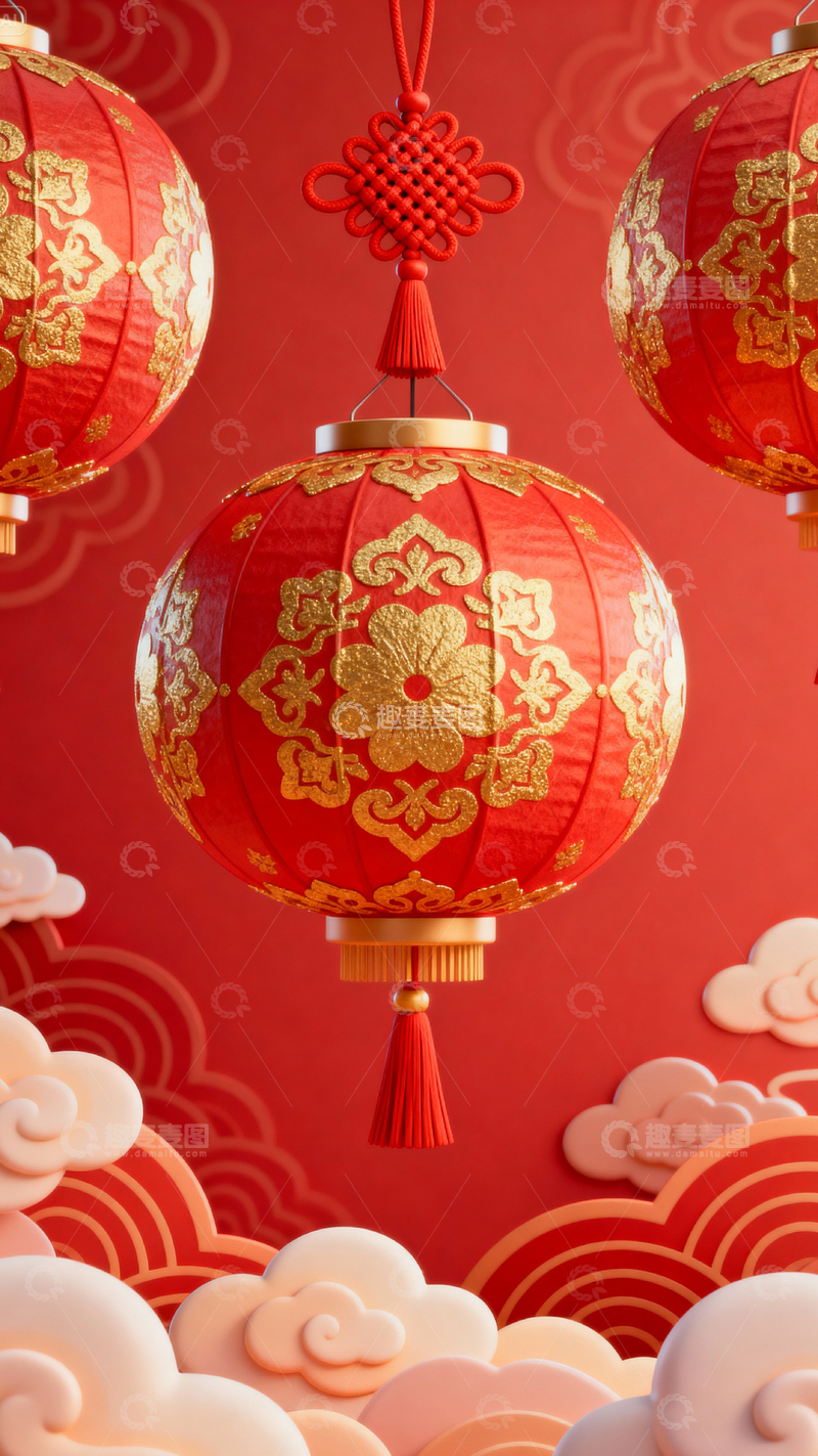 高清大图下载【趣麦麦图】新年元旦春节背景_竖屏246