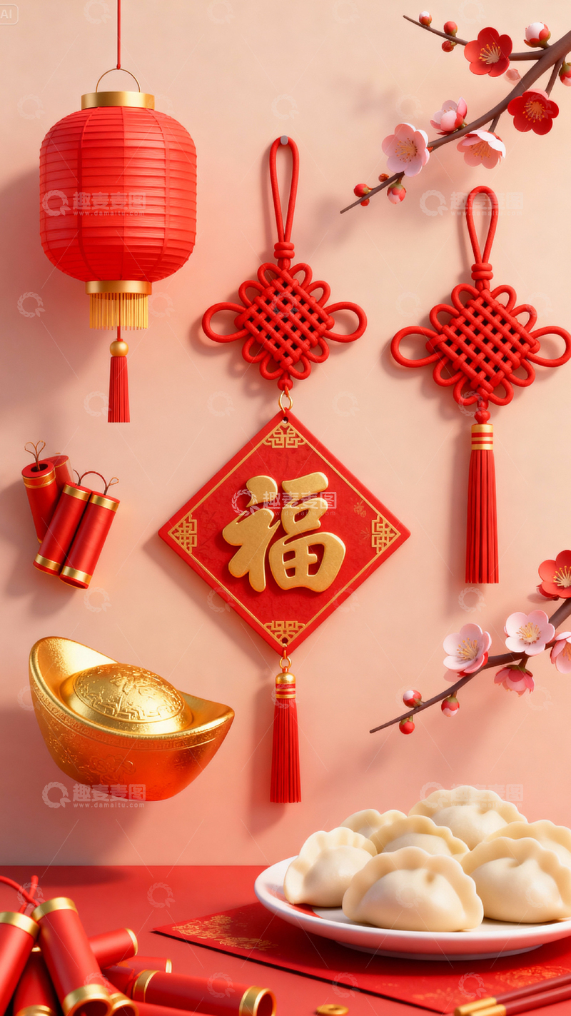 高清大图下载【趣麦麦图】新年元旦春节背景_竖屏247