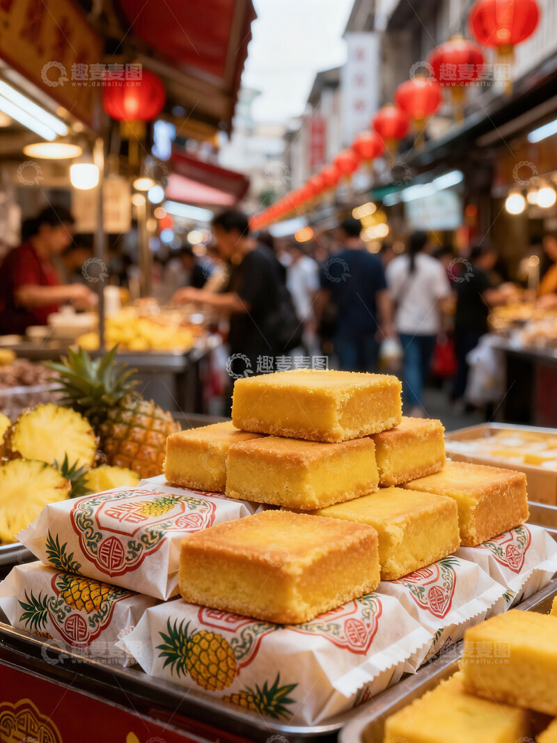 高清大图下载【趣麦麦图】凤梨酥  金黄 地道  