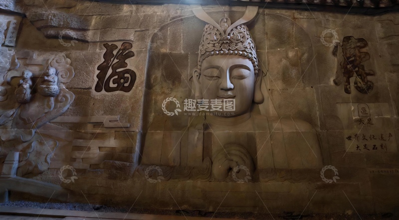 高清大图下载【趣麦麦图】石刻佛像艺术壁画