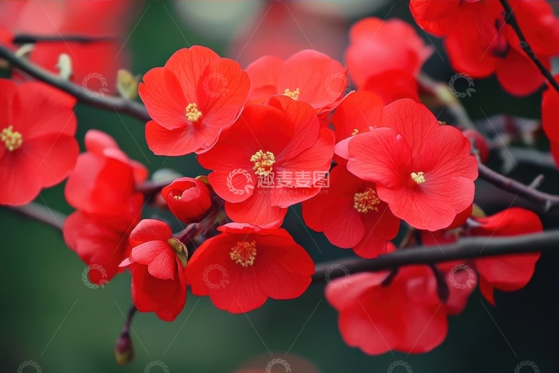 高清大图下载【趣麦麦图】盛开的红色梅花