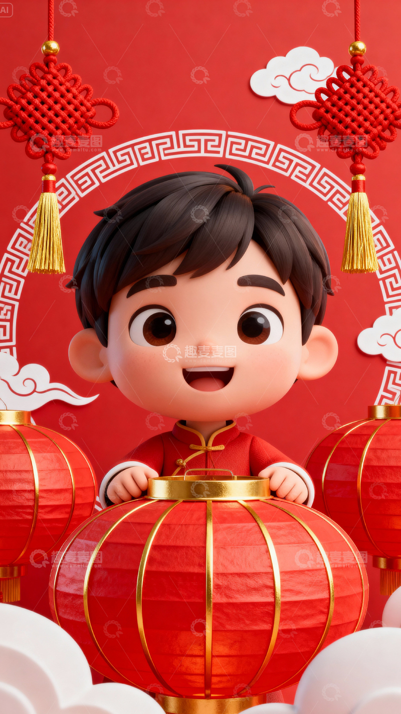 高清大图下载【趣麦麦图】 新年元旦春节背景_竖屏306