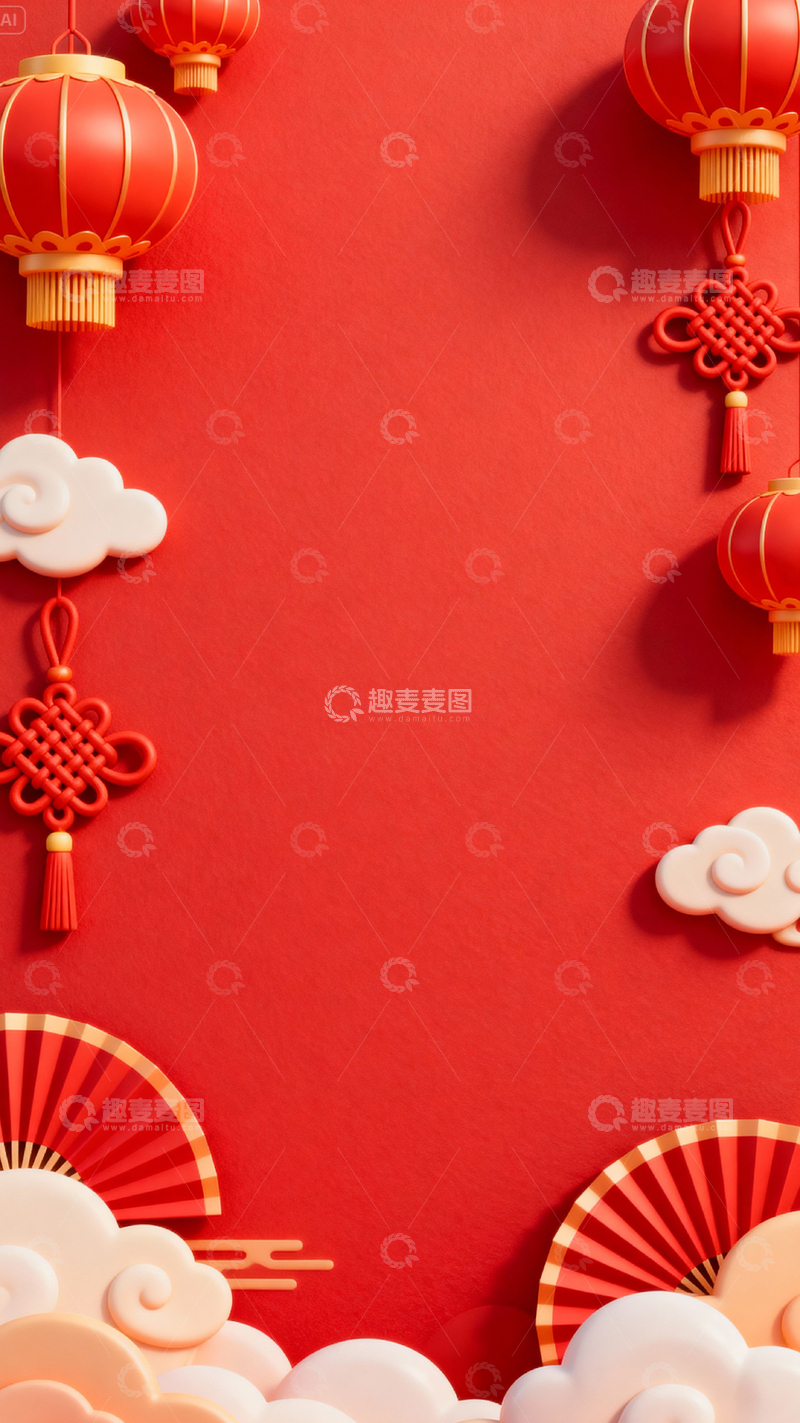 高清大图下载【趣麦麦图】新年元旦春节背景_竖屏258