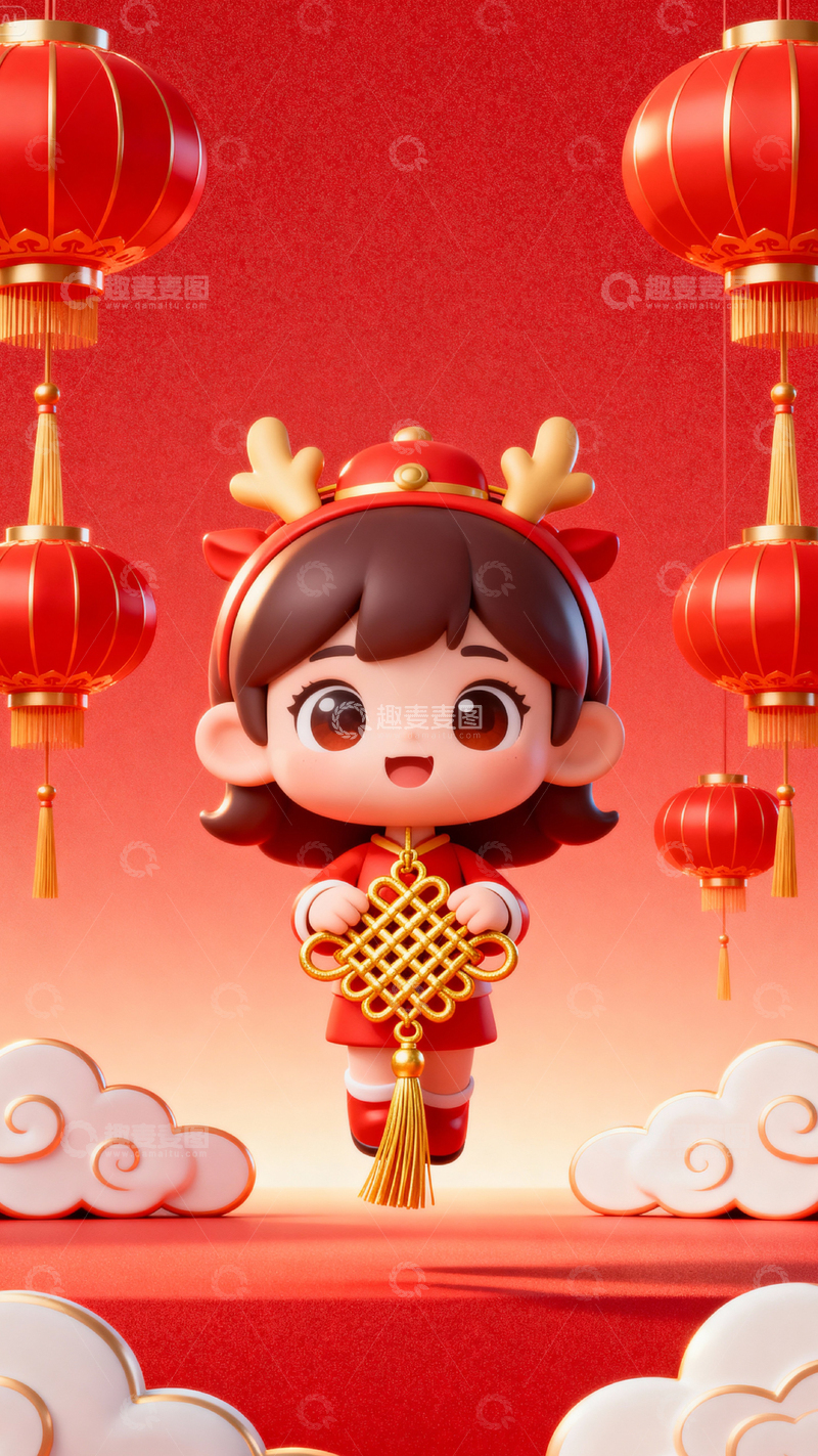 高清大图下载【趣麦麦图】新年元旦春节背景_竖屏271