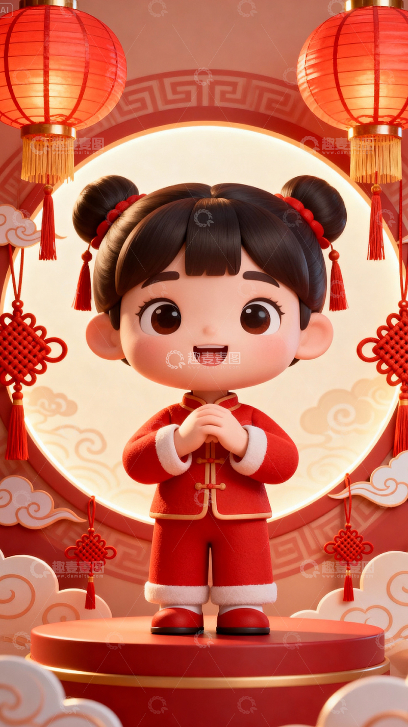 高清大图下载【趣麦麦图】新年元旦春节背景_竖屏255