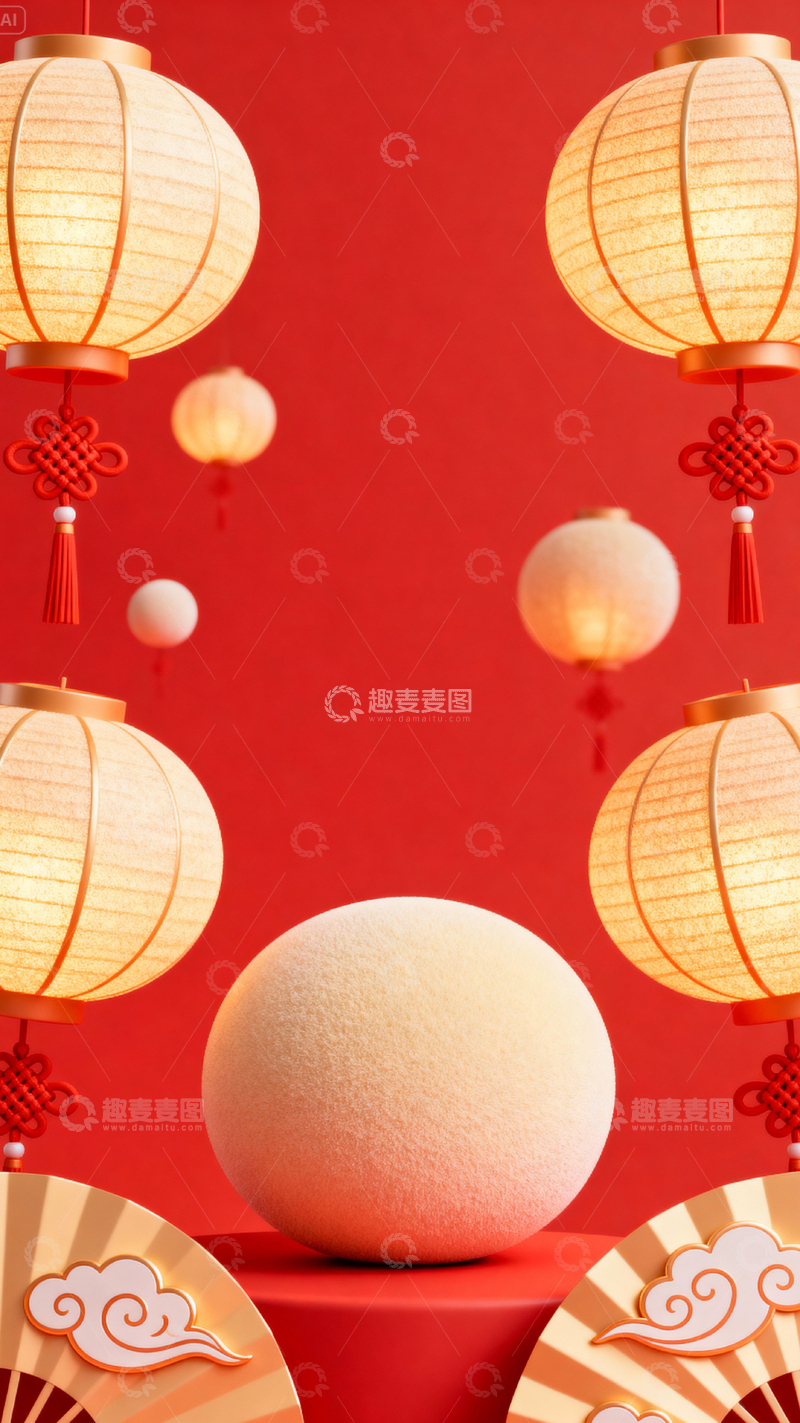 高清大图下载【趣麦麦图】新年元旦春节背景_竖屏269