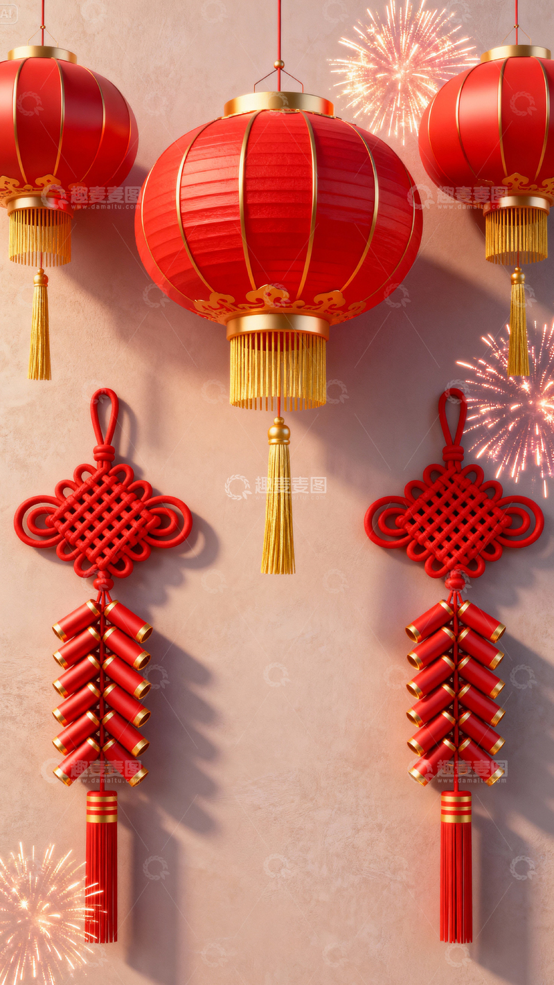 高清大图下载【趣麦麦图】 新年元旦春节背景_竖屏291