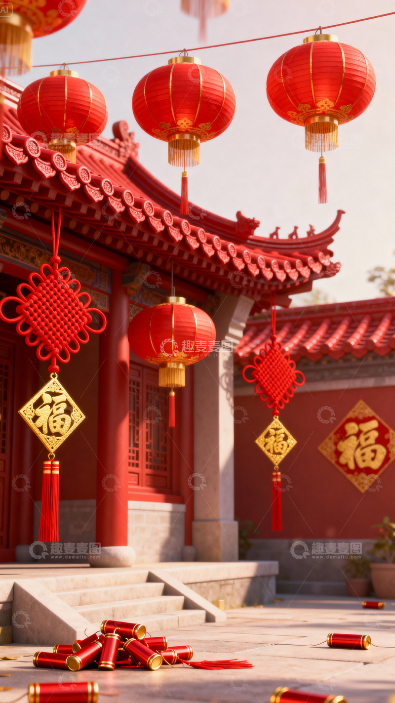 高清大图下载【趣麦麦图】新年元旦春节背景_竖屏266