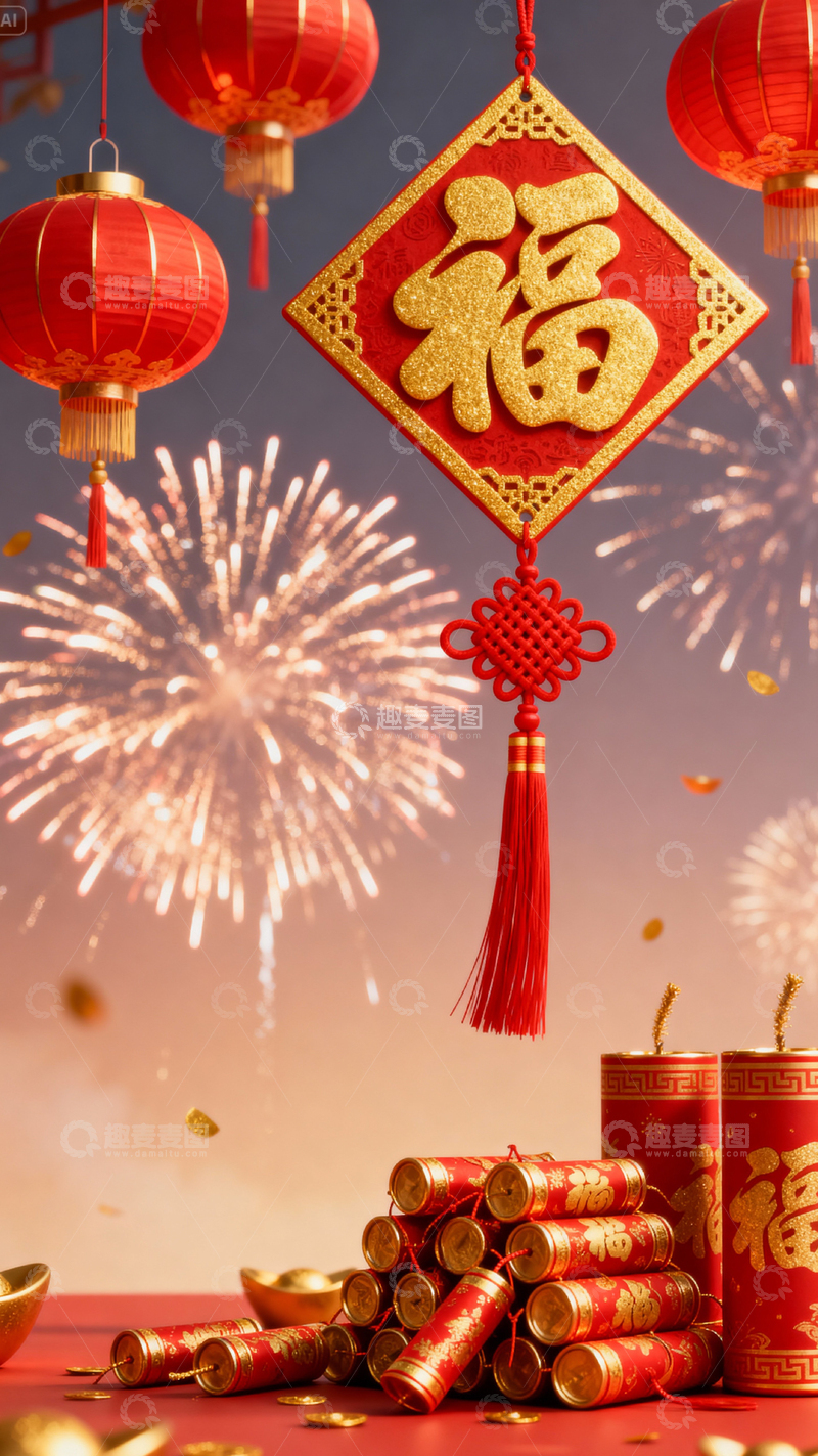 高清大图下载【趣麦麦图】 新年元旦春节背景_竖屏298